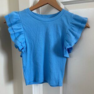 Zara Ruffled Ribbed Shirt